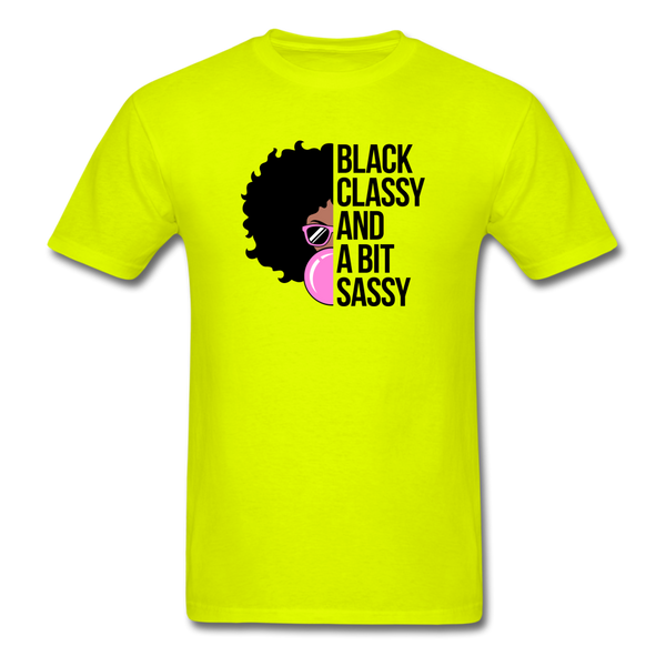 Black Classy And A Bit Sassy T-Shirt - safety green