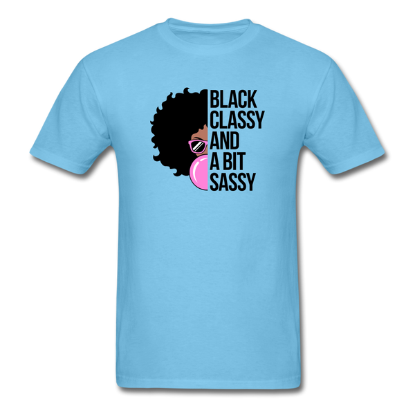 Black Classy And A Bit Sassy T-Shirt - aquatic blue