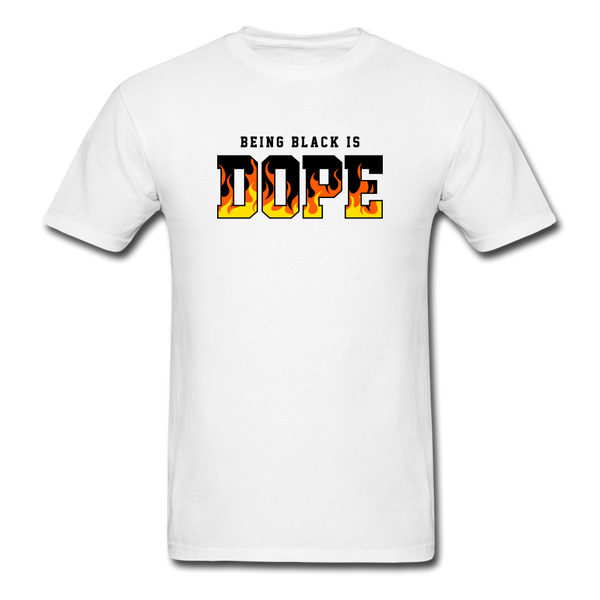 Being Black Is DOPE Flames - white