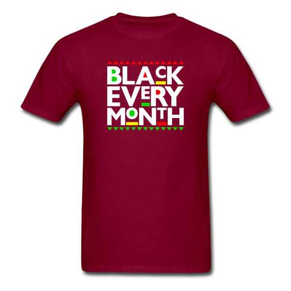 Black Every Month T-Shirt - burgundy