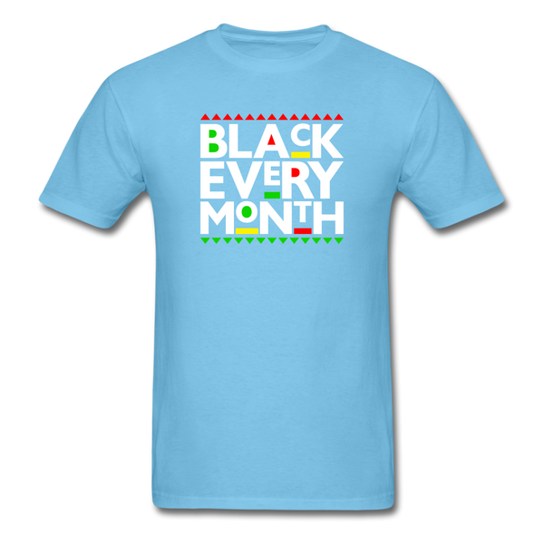 Black Every Month T-Shirt - aquatic blue