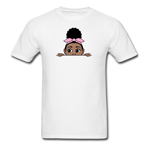 Afro Puff Badana Girl Peekaboo - white