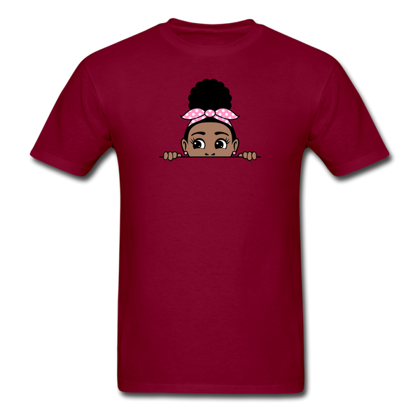 Afro Puff Badana Girl Peekaboo - burgundy