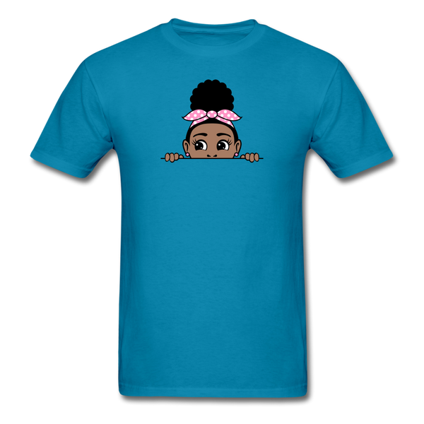 Afro Puff Badana Girl Peekaboo - turquoise