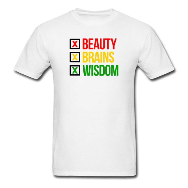 Beauty Brains Wisdom - white