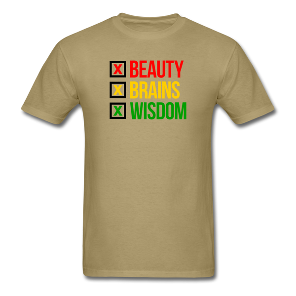 Beauty Brains Wisdom - khaki