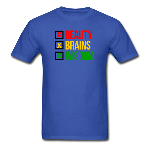 Beauty Brains Wisdom - royal blue
