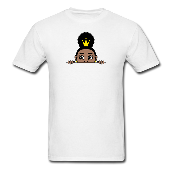 Afro Puff Crown Girl Peekaboo - white