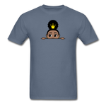 Afro Puff Crown Girl Peekaboo - denim