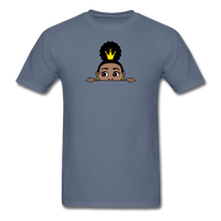 Afro Puff Crown Girl Peekaboo - denim