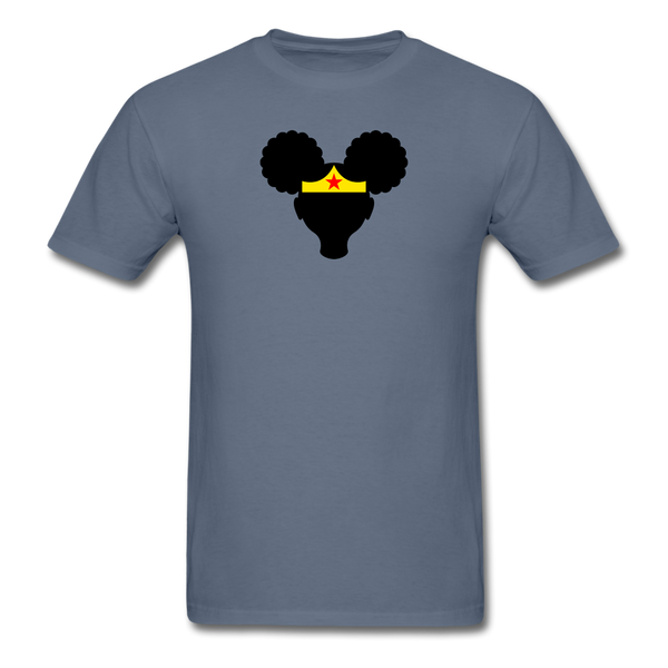 Afro Puffs Girl Wonder Woman - denim