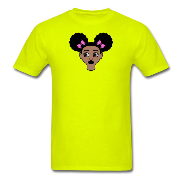 Afro Puffs Girl - safety green