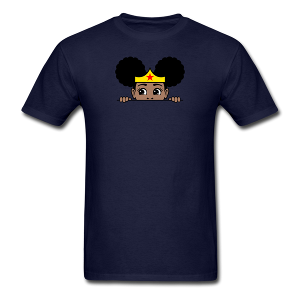 Afro Puff Wonder Woman Girl Peekaboo - navy