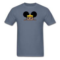 Afro Puff Wonder Woman Girl Peekaboo - denim