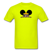 Afro Puff Wonder Woman Girl Peekaboo - safety green