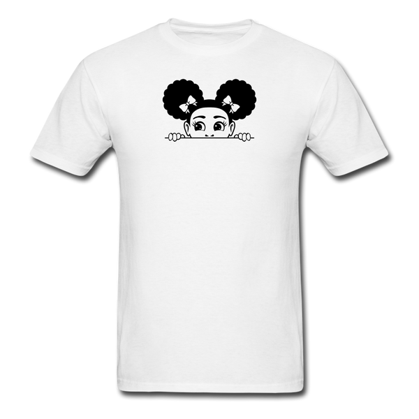 Afro Puffs Girl Peekaboo - white