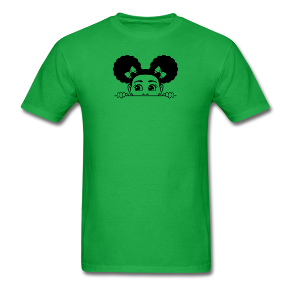 Afro Puffs Girl Peekaboo - bright green