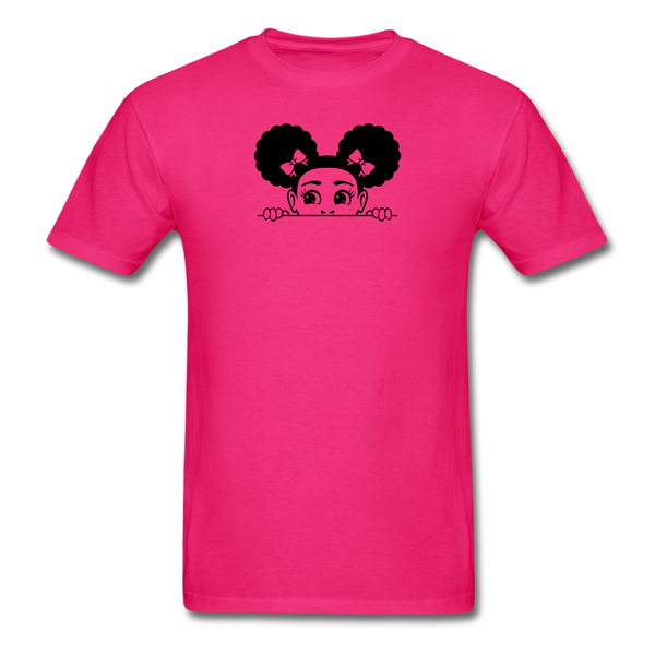 Afro Puffs Girl Peekaboo - fuchsia