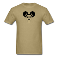 Afro Puffs Girl Face - khaki