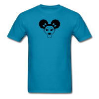 Afro Puffs Girl Face - turquoise