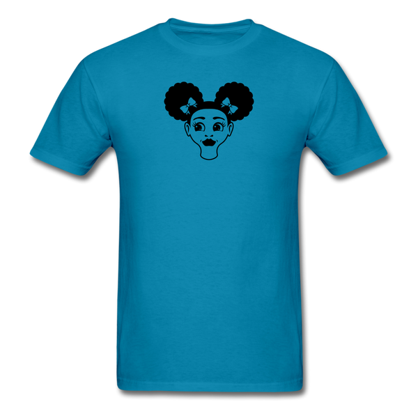 Afro Puffs Girl Face - turquoise