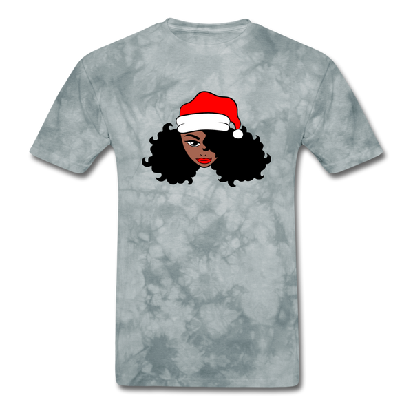 Afro Santa Claus Girl - grey tie dye