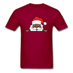Peekaboo Black Santa - dark red