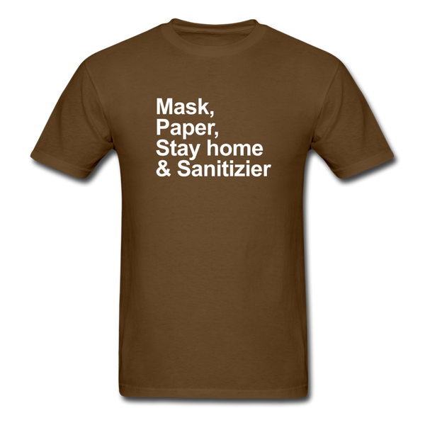 Mask, Paper, Saty Home & Sanitizer - brown