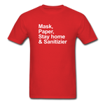 Mask, Paper, Saty Home & Sanitizer - red