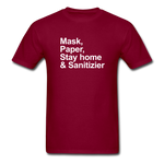Mask, Paper, Saty Home & Sanitizer - burgundy