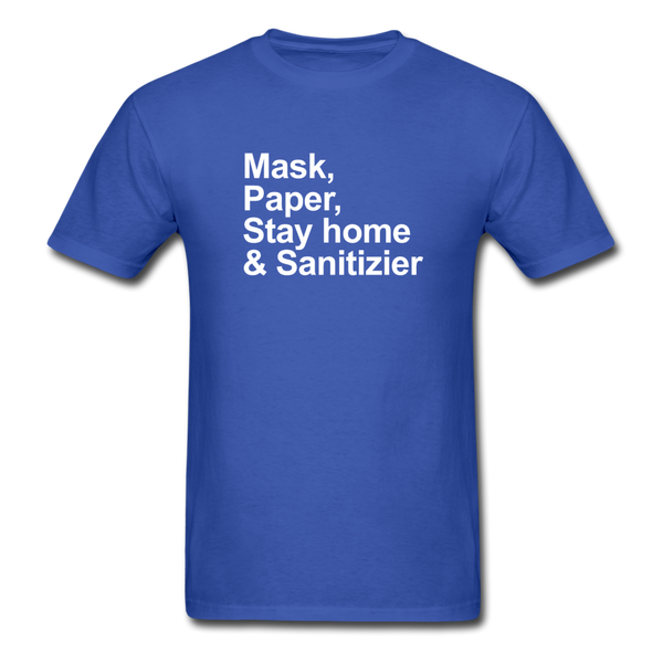 Mask, Paper, Saty Home & Sanitizer - royal blue