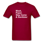 Mask, Paper, Saty Home & Sanitizer - dark red