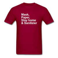 Mask, Paper, Saty Home & Sanitizer - dark red