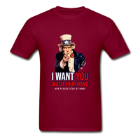 Wash Your Hand - burgundy