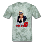 Stay At Home - military green tie dye