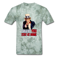 Stay At Home - military green tie dye