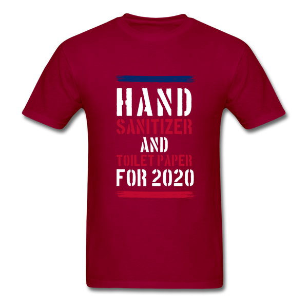 Hand Sanitizer And Toilet Paper - dark red