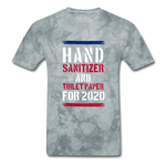 Hand Sanitizer And Toilet Paper - grey tie dye