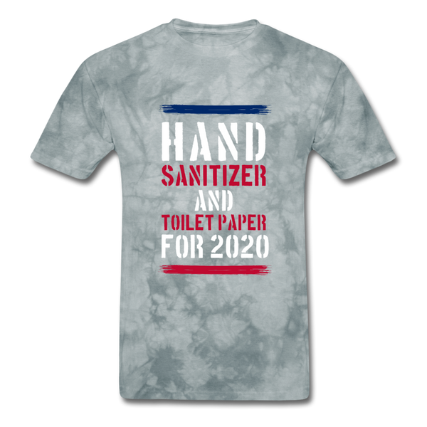 Hand Sanitizer And Toilet Paper - grey tie dye