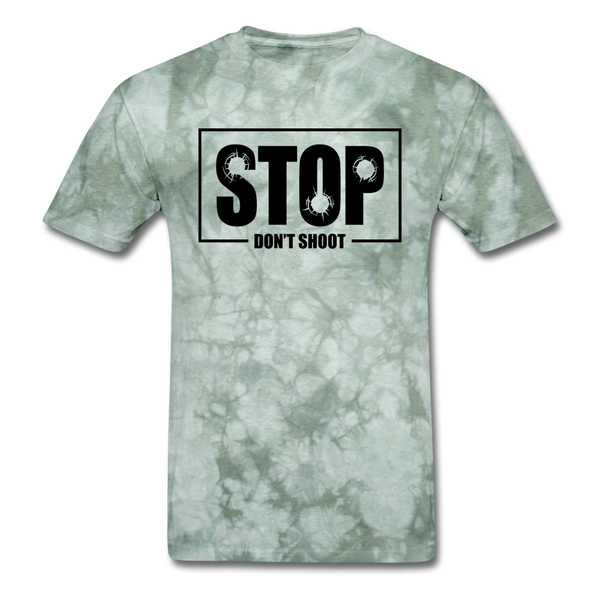 Stop Don't Shoot - military green tie dye