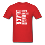 Lives Deaths Pain - red