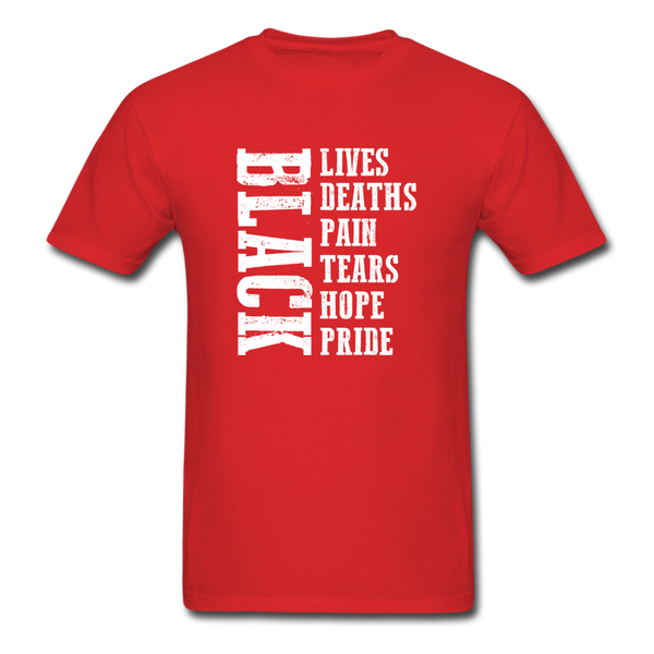 Lives Deaths Pain - red