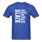 Lives Deaths Pain - royal blue