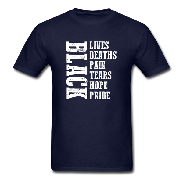 Lives Deaths Pain - navy