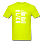 Lives Deaths Pain - safety green