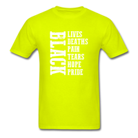 Lives Deaths Pain - safety green