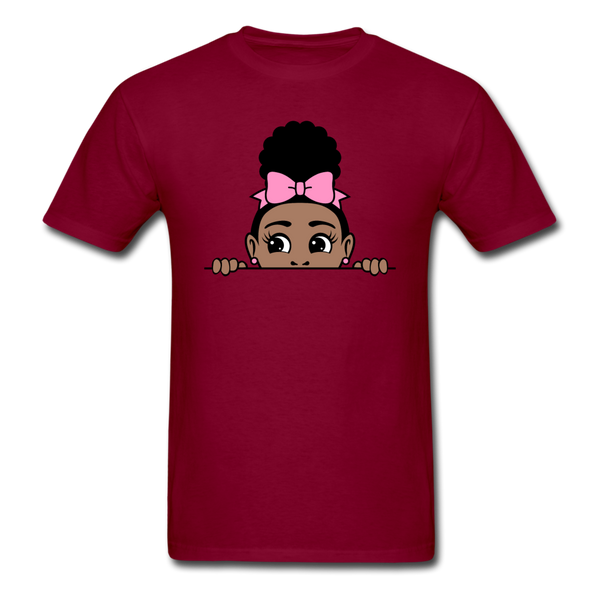 Puff Bow Girl - burgundy