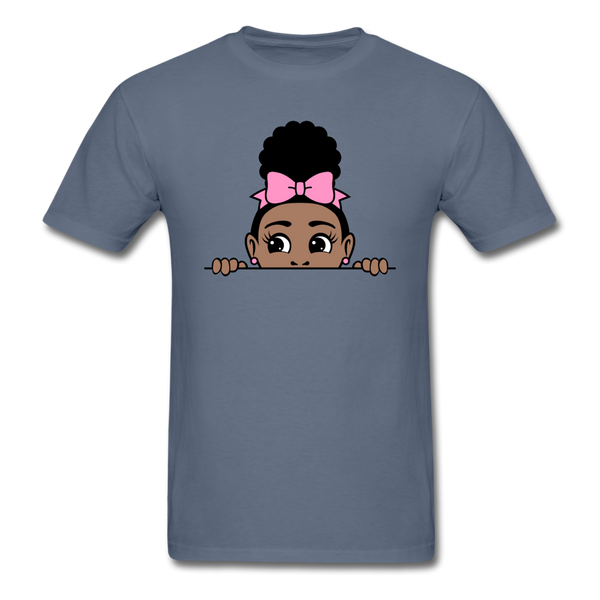 Puff Bow Girl - denim