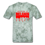 Drippin Melanin - military green tie dye