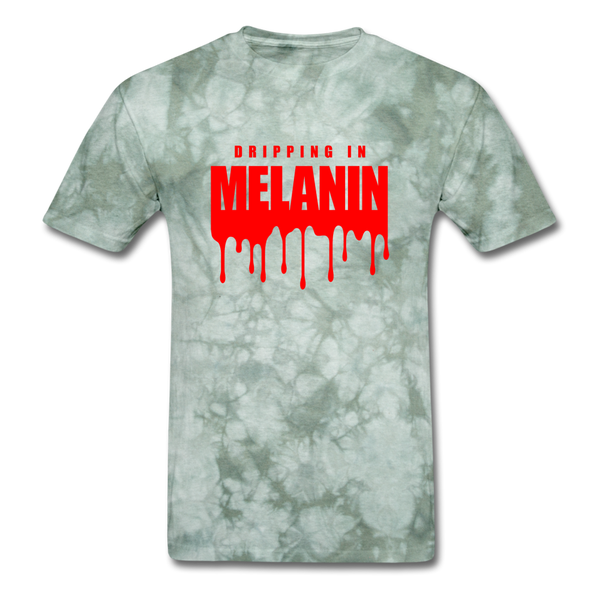 Drippin Melanin - military green tie dye